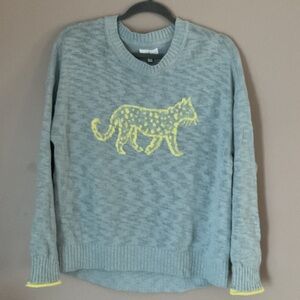 Lou & Grey Gray Sweater with Yellow Animal Motif